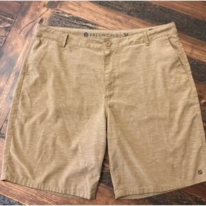 Free World Men's Tan Shorts, 36
